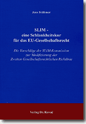 Dissertation: SLIM - eine Schlankheitskur für das EU-Gesellschaftsrecht