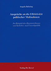 Ansprüche an die Effektivität politischer Maßnahmen (Dissertation)