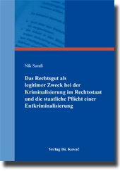 Das Rechtsgut als legitimer Zweck bei der Kriminalisierung im Rechtsstaat und die staatliche Pflicht einer Entkriminalisierung (Dissertation) Das Rechtsgut als legitimer Zweck bei der Kriminalisierung im Rechtsstaat und die staatliche Pflicht einer Entkriminalisierung (Dissertation)