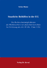 Doktorarbeit: Staatliche Beihilfen in der EG