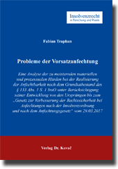 Doktorarbeit: Probleme der Vorsatzanfechtung