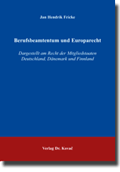 Berufsbeamtentum und Europarecht (Dissertation)