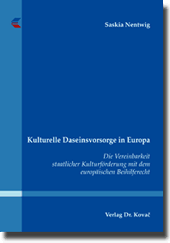 Kulturelle Daseinsvorsorge in Europa (Dissertation)