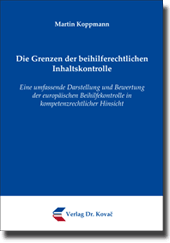 Die Grenzen der beihilferechtlichen Inhaltskontrolle (Dissertation)