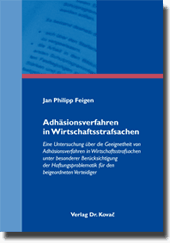 Doktorarbeit: Adhäsionsverfahren in Wirtschaftsstrafsachen