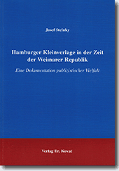 : Hamburger Kleinverlage in der Zeit der Weimarer Republik