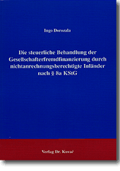 Die steuerliche Behandlung der Gesellschafterfinanzierung nach §8a KStG (Forschungsarbeit) Die steuerliche Behandlung der Gesellschafterfinanzierung nach §8a KStG (Forschungsarbeit)
