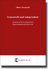 Doktorarbeit: Genussrecht und Anlegerschutz