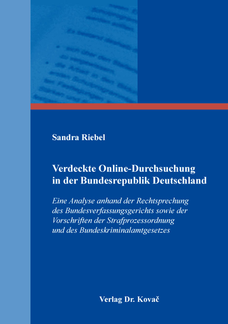 Cover: Verdeckte Online-Durchsuchung in der Bundesrepublik Deutschland