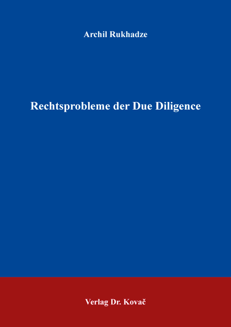 Cover: Rechtsprobleme der Due Diligence