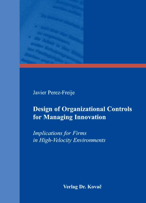Cover: Design of Organizational Controls for Managing Innovation