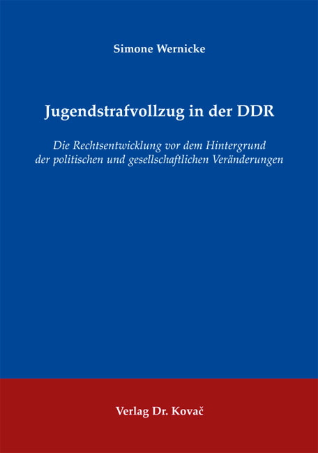 Cover: Jugendstrafvollzug in der DDR