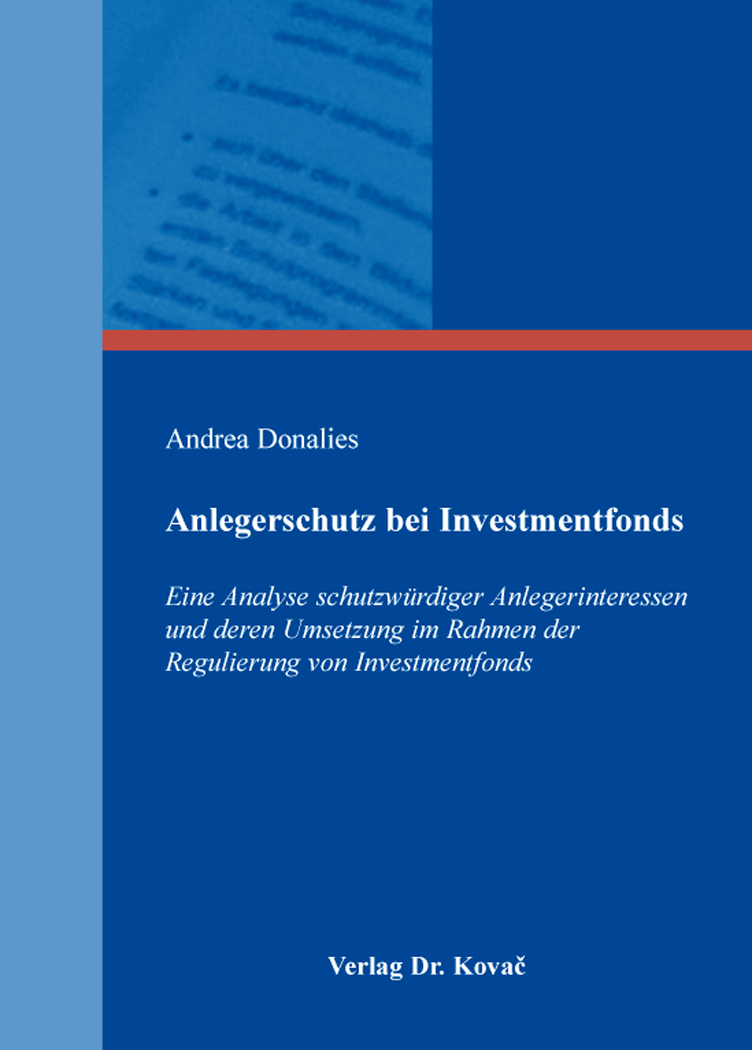 Cover: Anlegerschutz bei Investmentfonds