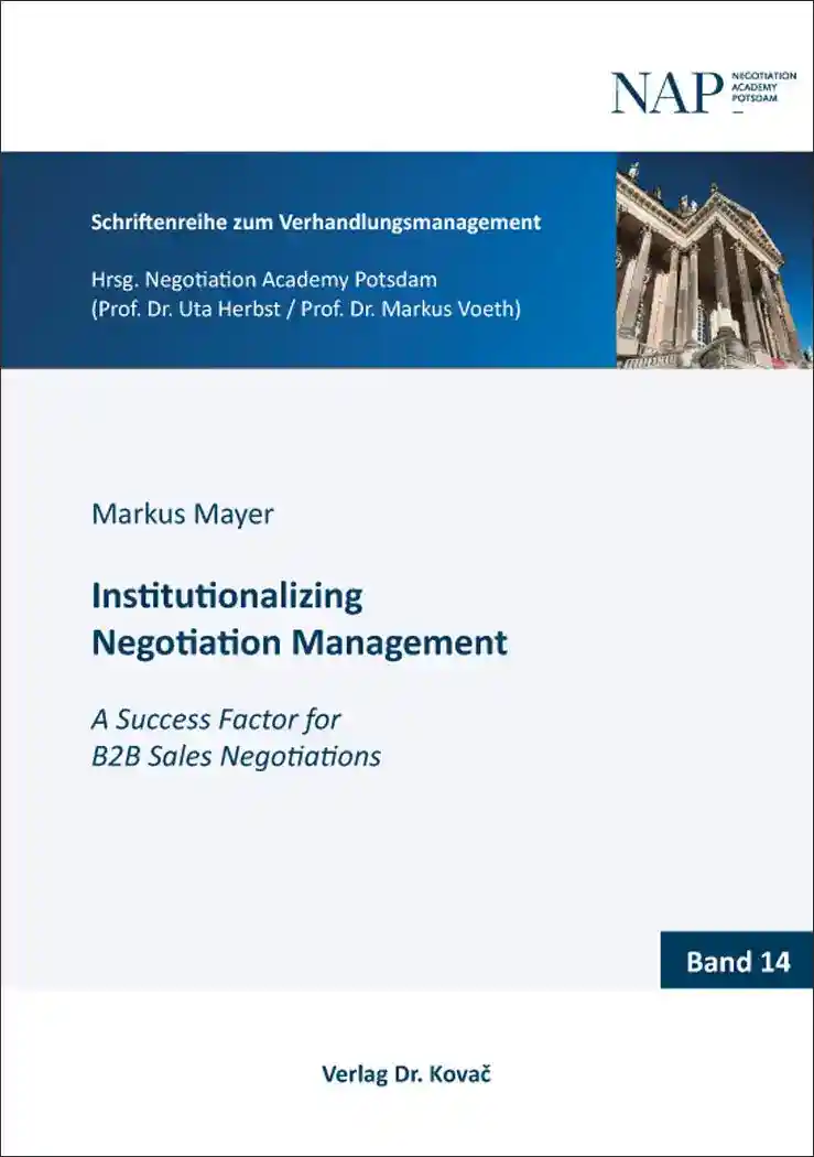 Cover: Institutionalizing Negotiation Management