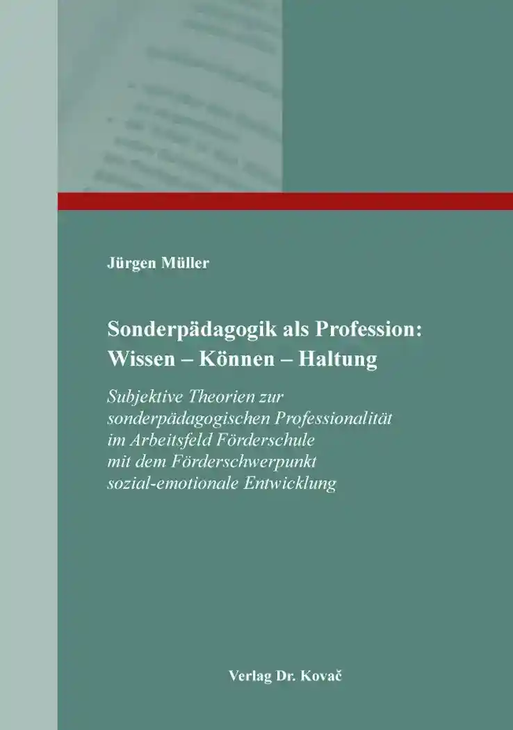 Cover: Sonderpädagogik als Profession: Wissen – Können – Haltung