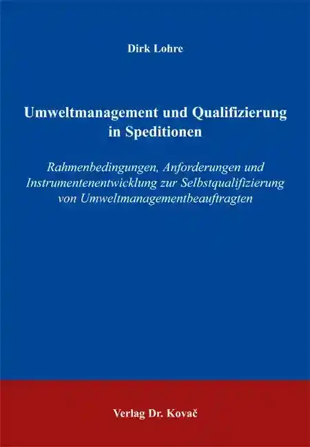  Dissertation: Umweltmanagement und Qualifizierung in Speditionen