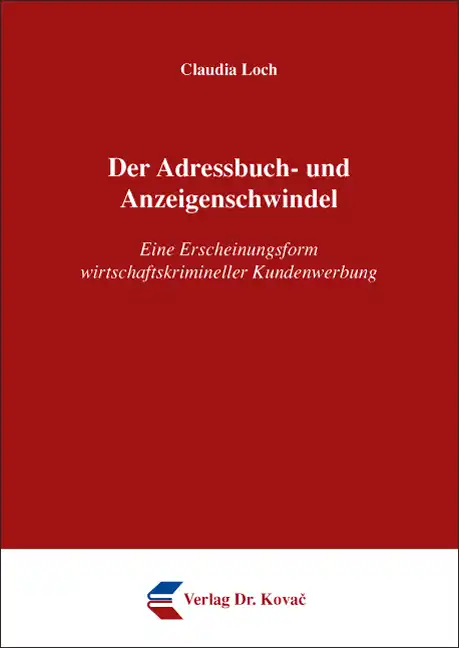  Dissertation: Der Adressbuch und Anzeigenschwindel