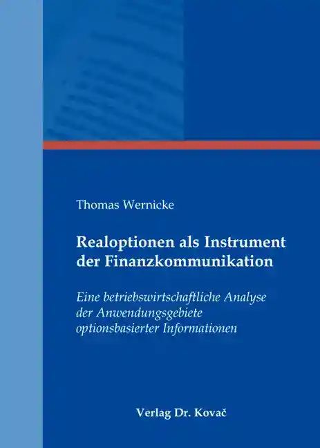 Cover: Realoptionen als Instrument der Finanzkommunikation