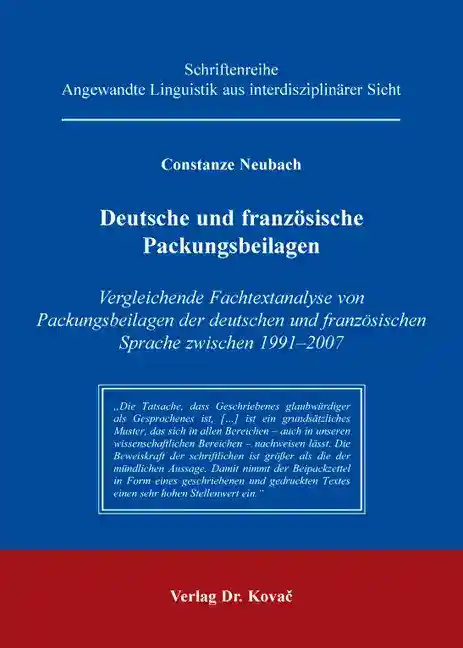 Deutsche und französische Packungsbeilagen (Forschungsarbeit)