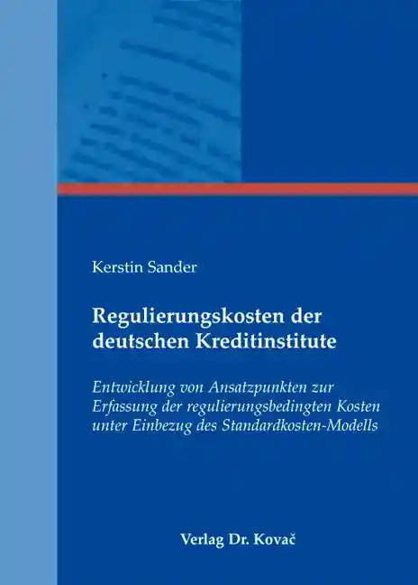 Cover: Regulierungskosten der deutschen Kreditinstitute