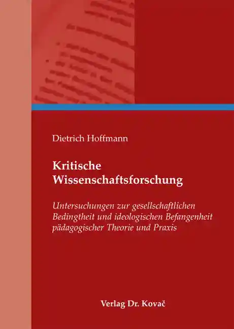 Cover: Kritische Wissenschaftsforschung
