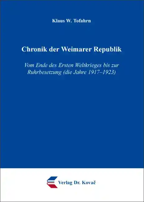 Cover: Chronik der Weimarer Republik