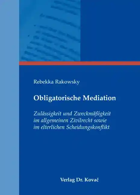 Cover: Obligatorische Mediation