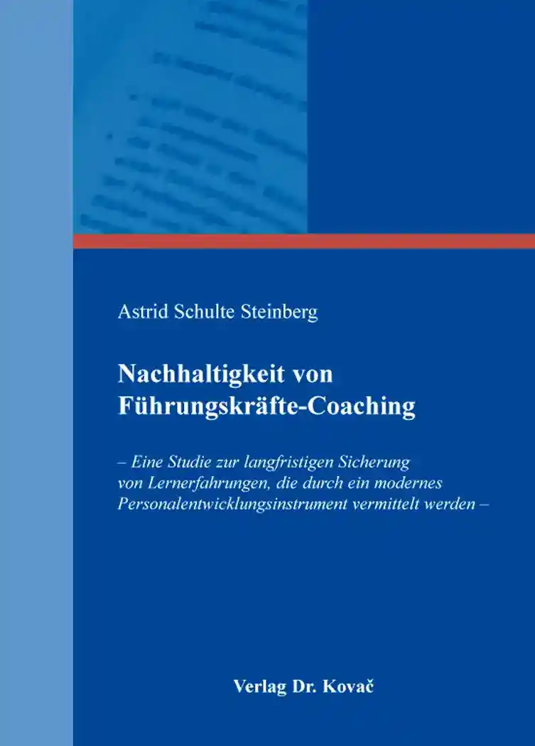 Cover: Nachhaltigkeit von Führungskräfte-Coaching