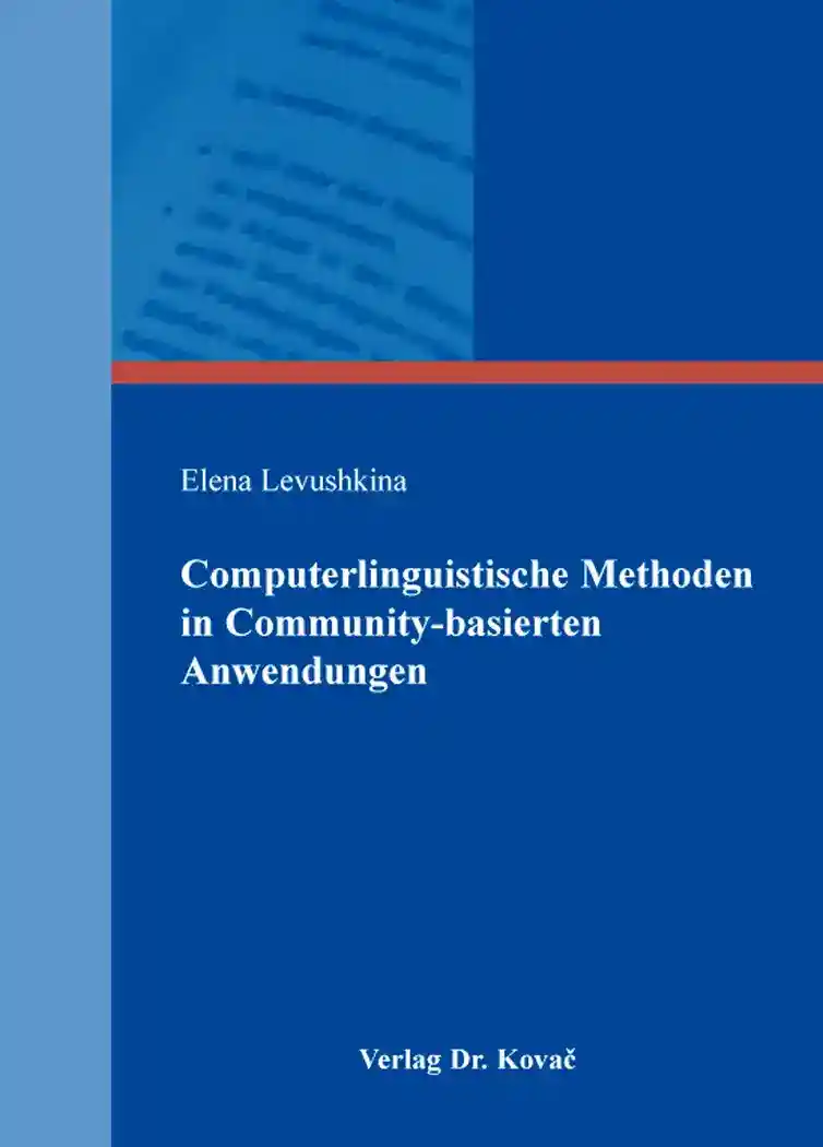Cover: Computerlinguistische Methoden in Community-basierten Anwendungen