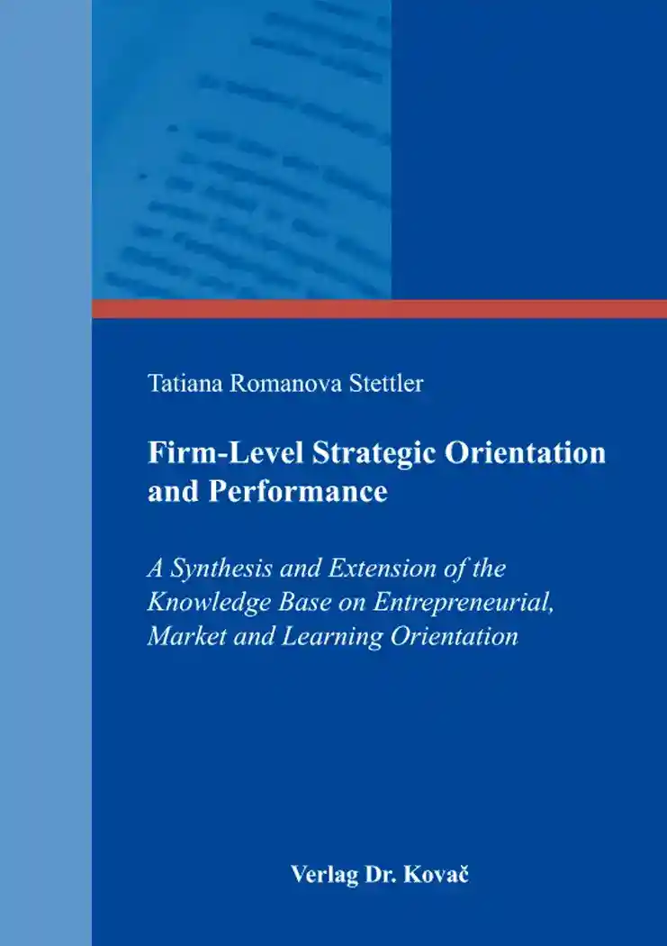 Cover: Firm-Level Strategic Orientation and Performance
