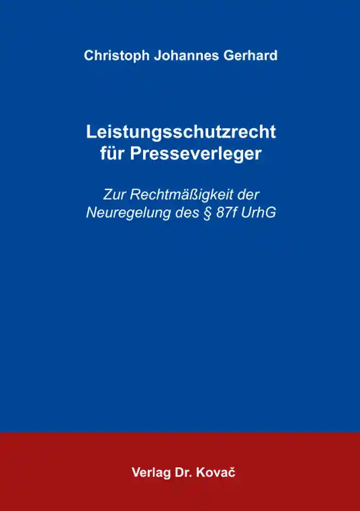 Cover: Leistungsschutzrecht für Presseverleger