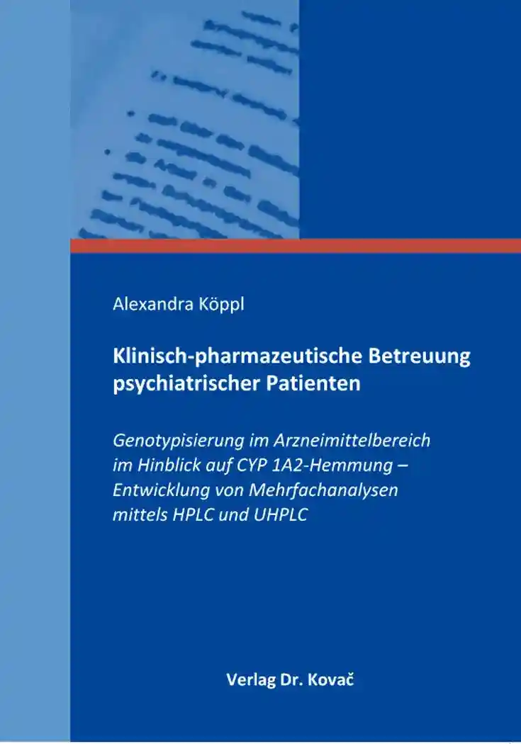 Cover: Klinisch-pharmazeutische Betreuung psychiatrischer Patienten