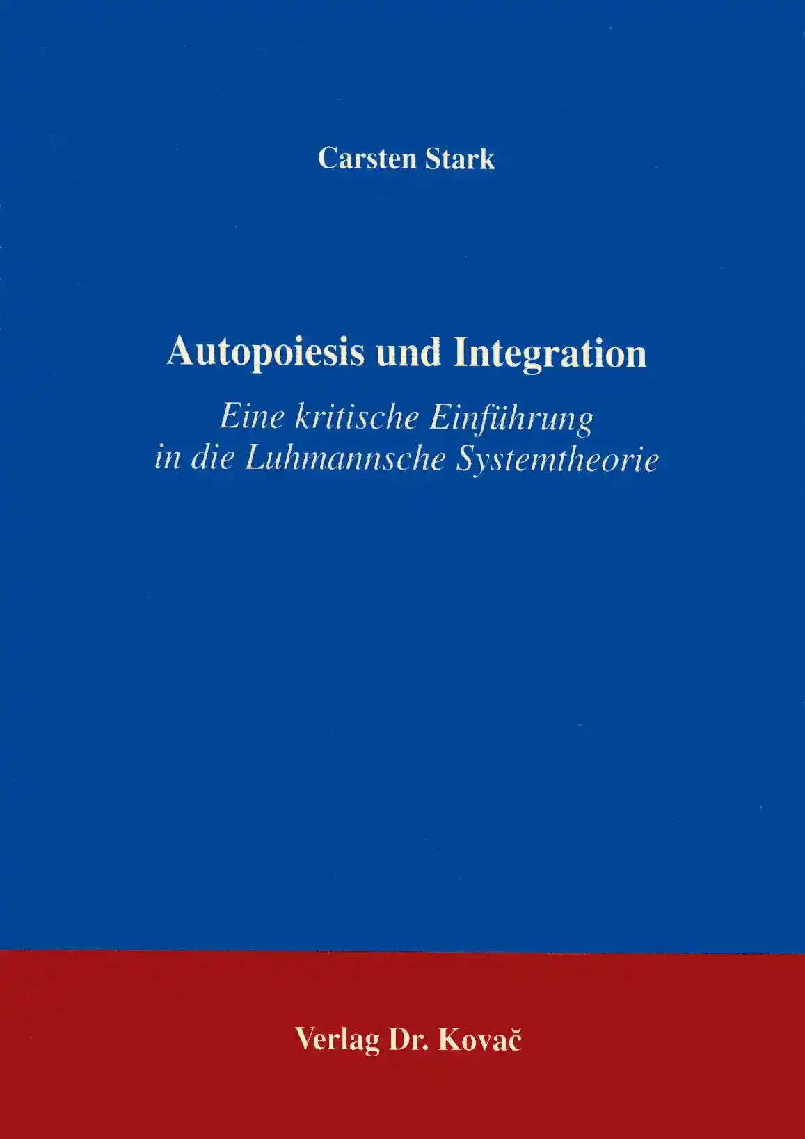 Cover: Autopoiesis und Integration