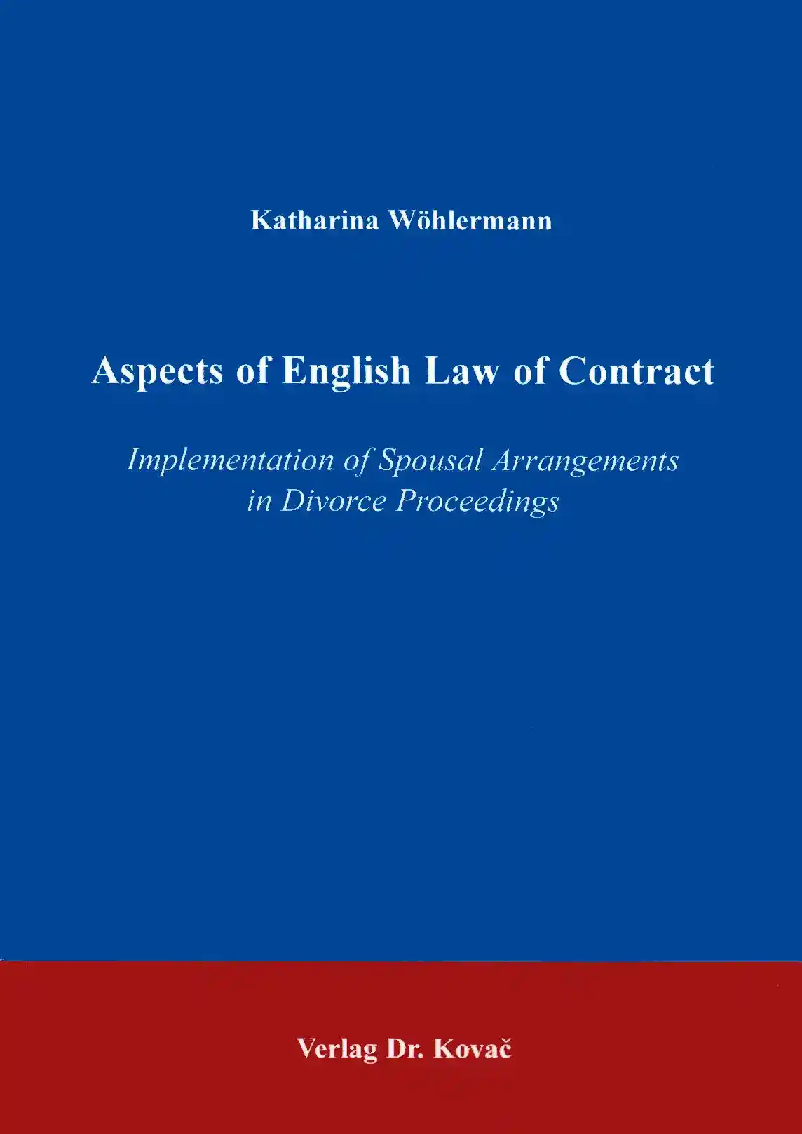 Cover: Aspects of English Law in Contract