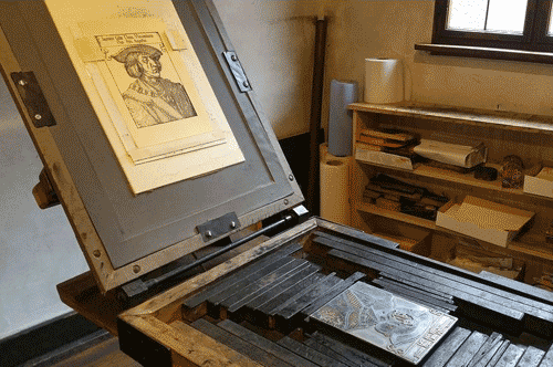 Historische Druckerpresse